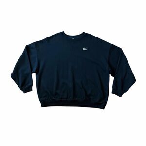 Alo Yoga Black Cropped Crewneck Sweatshirt - Size 2XL